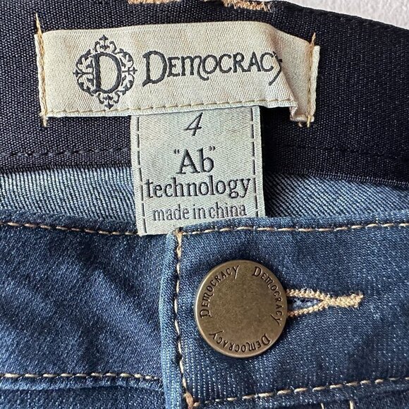 Democracy Ab Technology Distressed Dark Denim Skinny Jeans Womens 4 - Picture 7 of 9